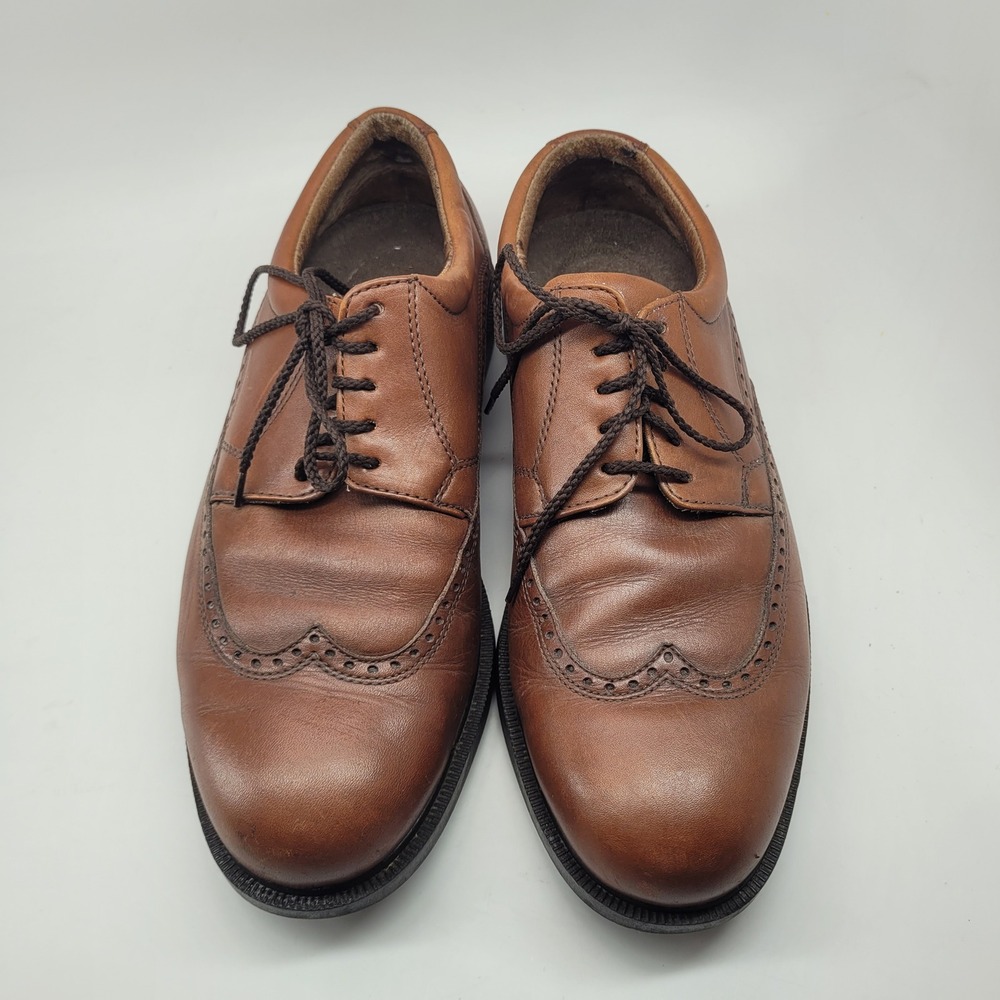 Florsheim Comfortech Mens Brown Leather Wingtip Derby Shoes 30610 Size 10 D - Picture 1 of 10
